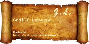 Gróf Levente névjegykártya